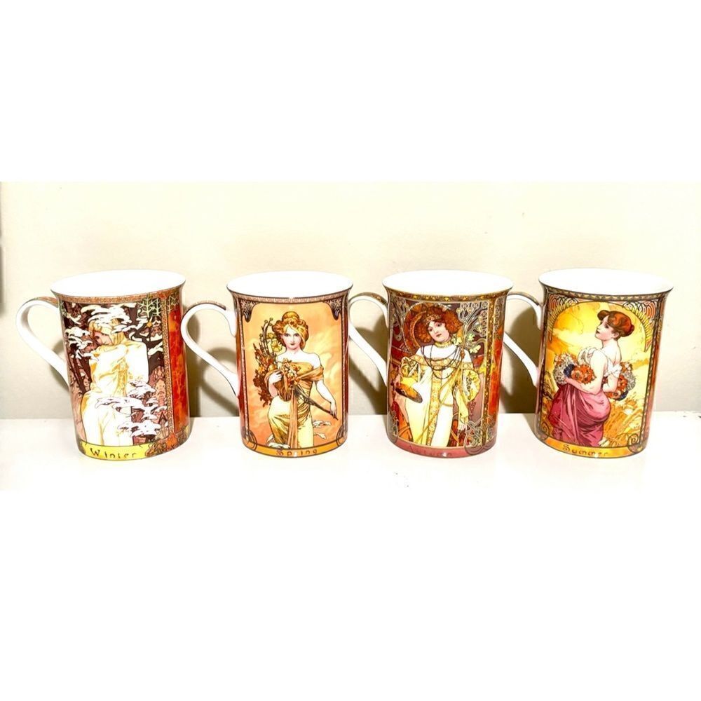 Rare-  Victorian Trading Co. porcelain Cups/ set of 4/ NIB